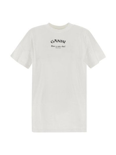 Shop Ganni Boxy T-shirt In White