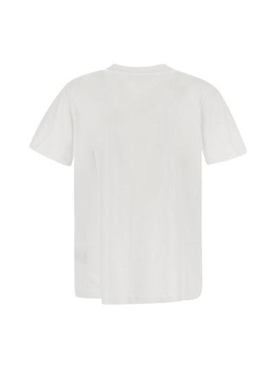 Shop Ganni Peach Maxi Print T-shirt In White