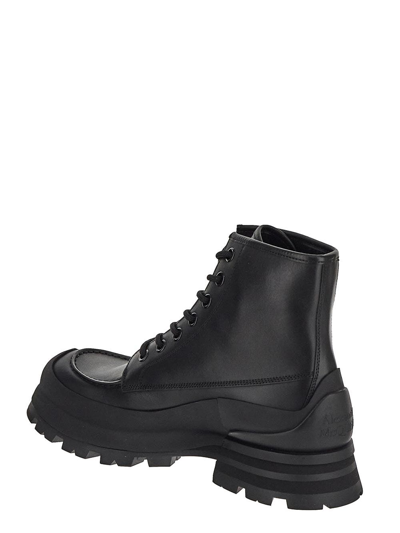 Shop Alexander Mcqueen Wander Lace Up Boot In Black