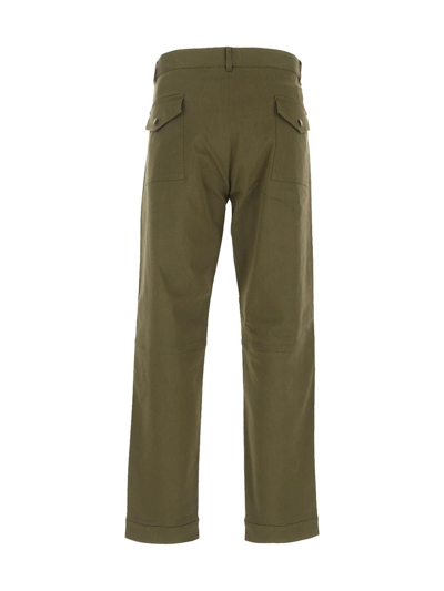 Shop Moncler Cotton Trousers In Green