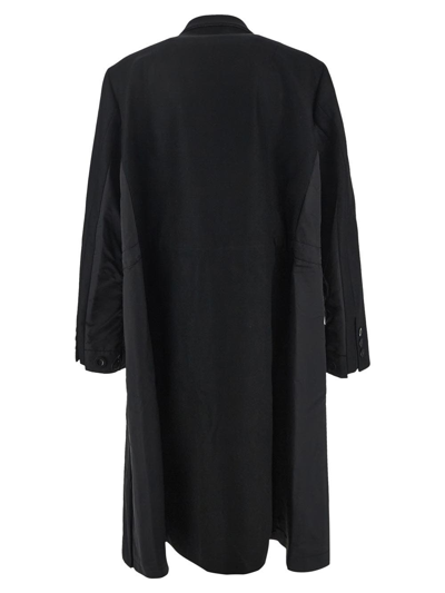 Shop Sacai Panelled Coat In Black
