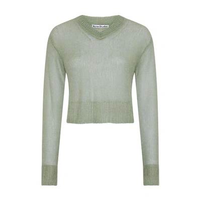 Shop Acne Studios V-neck Sweater In Sage_green