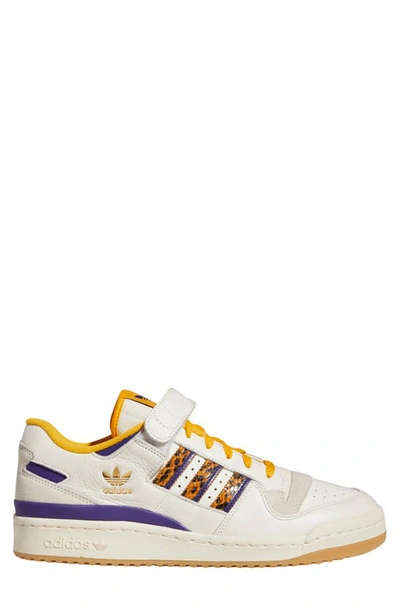 Shop Adidas Originals Forum 84 Low Sneaker In Off White/ Gold/ Cream White