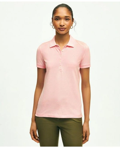 Shop Brooks Brothers Supima Cotton Stretch Pique Polo Shirt | Medium Pink Heather | Size Small