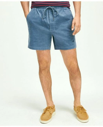 Shop Brooks Brothers Stretch Cotton Drawstring Friday 15-wale Corduroy Shorts Pants | Blue | Size 2xl