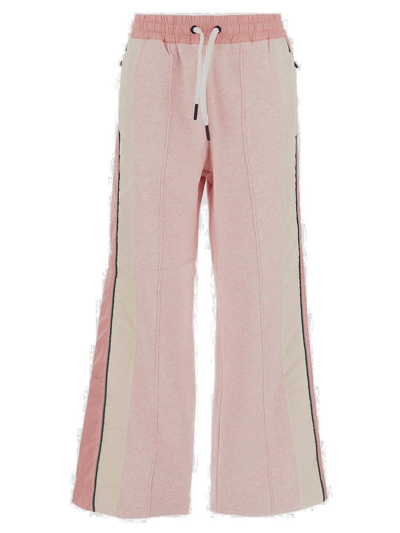 Shop Moncler Grenoble Drawstring Wide Leg Trousers In Pink