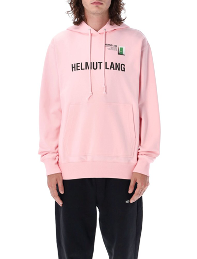 Shop Helmut Lang Logo Printed Drawstring Hoodie In Pink