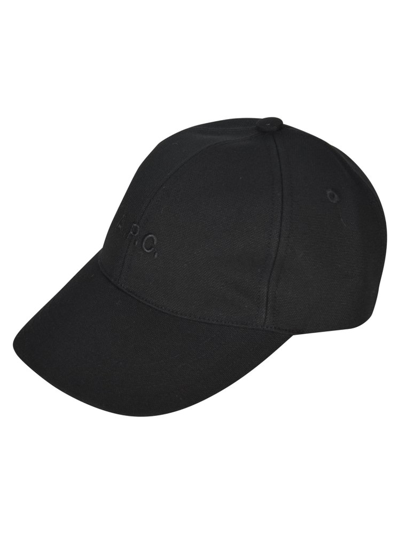 Shop Apc A.p.c. Charlie Logo Embroidered Baseball Cap In Black