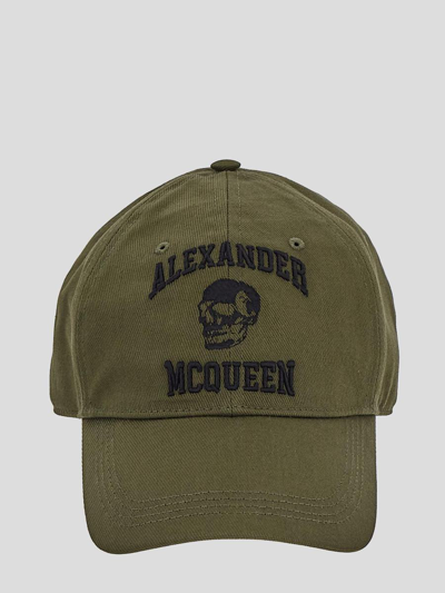 Shop Alexander Mcqueen Hats In Khakiblack