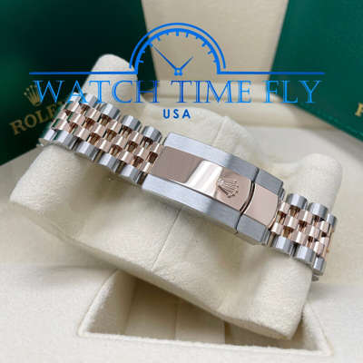 Pre-owned Rolex 126331 Datejust 41mm Rose Gold Fluted Bezel Chocolate Diamond Diamond Dial