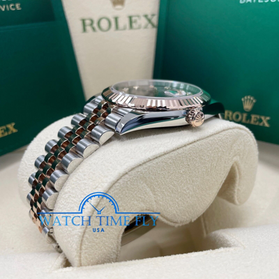 Pre-owned Rolex 126331 Datejust 41mm Rose Gold Fluted Bezel Chocolate Diamond Diamond Dial