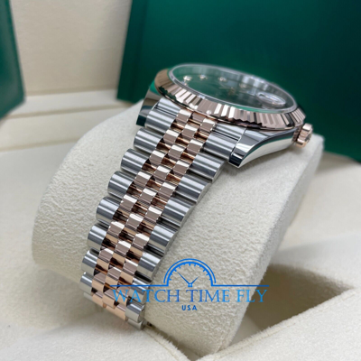 Pre-owned Rolex 126331 Datejust 41mm Rose Gold Fluted Bezel Chocolate Diamond Diamond Dial
