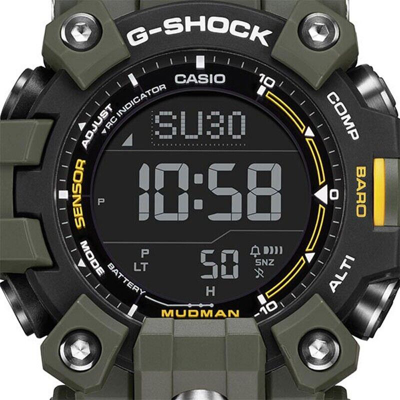 Pre-owned Casio G-shock Mudman Gw-9500-3jf Master Of Carbon Core Atomic Solar Men Watch