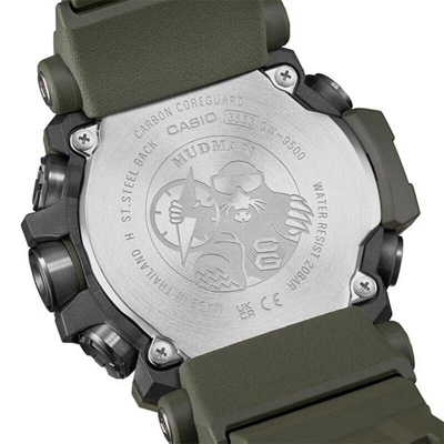 Pre-owned Casio G-shock Mudman Gw-9500-3jf Master Of Carbon Core Atomic Solar Men Watch