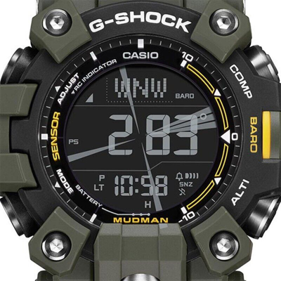 Pre-owned Casio G-shock Mudman Gw-9500-3jf Master Of Carbon Core Atomic Solar Men Watch