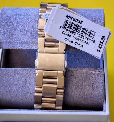 Pre-owned Michael Kors Greer Gold Mens Automatic Skeleton Watch Mk9035