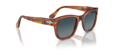 Pre-owned Persol 0po3313s 96/s3 Terra Di Siena/light Blue Gradient Polarized Sunglasses In Light Blue Gradient Dark Polarized