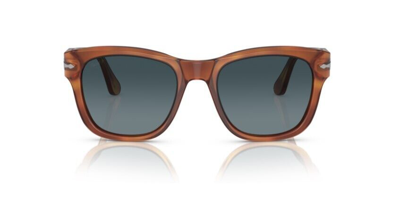 Pre-owned Persol 0po3313s 96/s3 Terra Di Siena/light Blue Gradient Polarized Sunglasses In Light Blue Gradient Dark Polarized