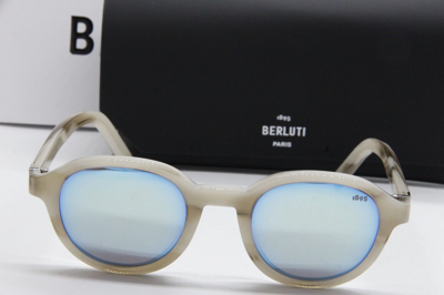 Pre-owned Berluti Bl 40024u 60x White Brown Authentic Sunglasses W/case 49-23 In Purple