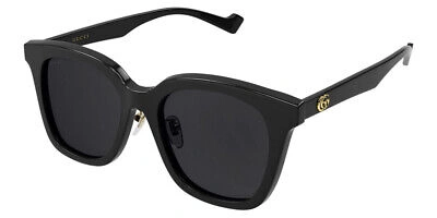 Pre-owned Gucci Gg1000sk Sunglasses Women Black Square 55mm 100% Authentic In Gray