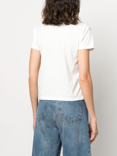 Shop Mm6 Maison Margiela Logo Cotton T-shirt In White