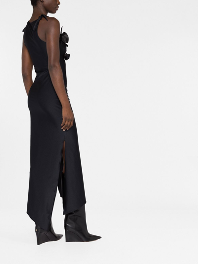Shop Coperni Cut-out Detail Long Asymmetric Dress In Black