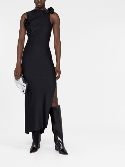Shop Coperni Cut-out Detail Long Asymmetric Dress In Black