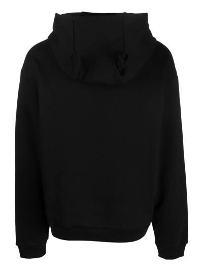 Shop Coperni Logo Cotton Hoodie In Black