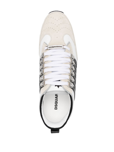 Dsquared2 Boxer Stripe-print Sneakers In White