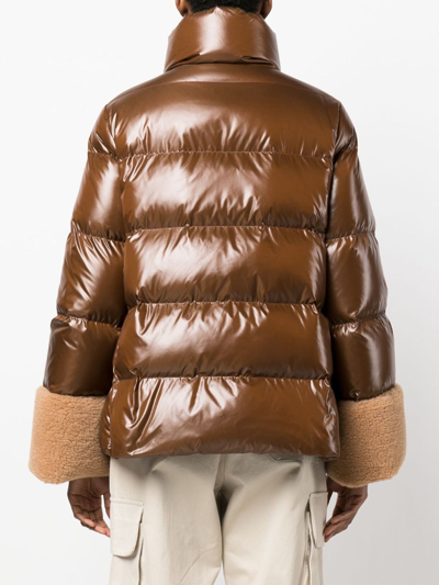 Shop Fay Nylon Down Jacket In Brown