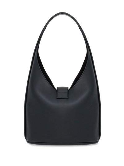 Shop Ferragamo Medium Leather Hobo Bag In Black