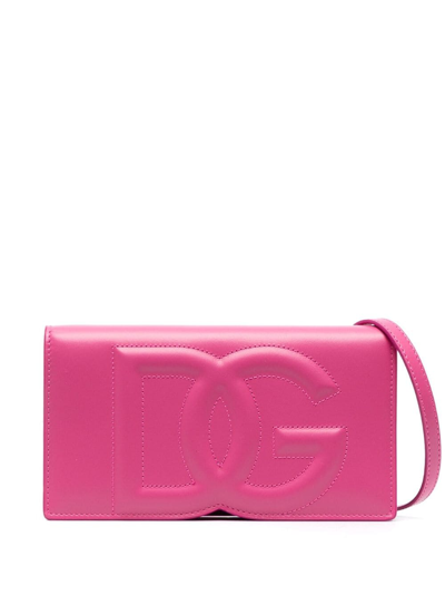 Shop Dolce & Gabbana Dg Logo Leather Crossbody Bag In Red