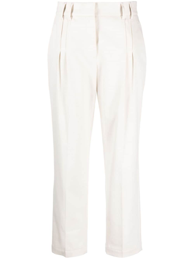 Shop Brunello Cucinelli Cotton Trousers In White