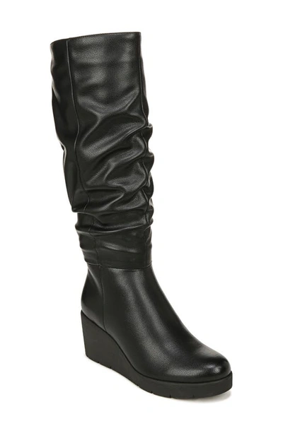 Shop Soul Naturalizer Aura Wedge Knee High Boot In Black Tumbled Synthetic
