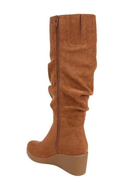 Shop Soul Naturalizer Aura Wedge Knee High Boot In Chestnut Brown Fabric
