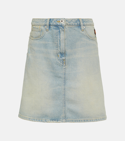 Shop Kenzo Denim Miniskirt In Blue
