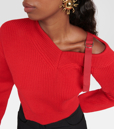 Shop Jacquemus La Maille Seville Wool-blend Sweater In Red