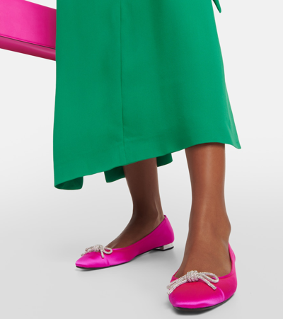 Aquazzura Crystal-embellished Round-toe Ballerina Shoes In Pink