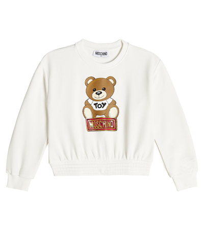 Shop Moschino Teddy Bear Cotton-blend Sweatshirt In White