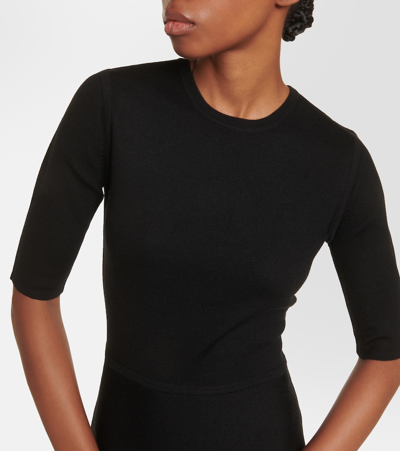 Gabriela Hearst Seymore Flared-hem Wool-blend Maxi Dress In Black