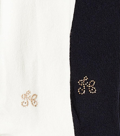 Tartine Et Chocolat Tc Sparkling Set Of Two Cotton-blend Tights In Blue