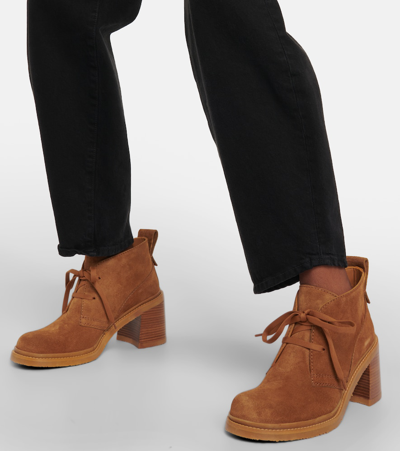 Shop See By Chloé Bonni Suede Ankle Boots In Brown