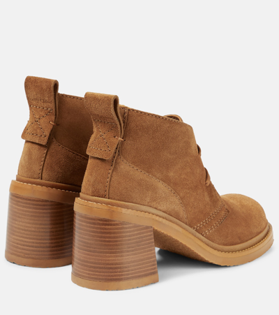 Shop See By Chloé Bonni Suede Ankle Boots In Brown