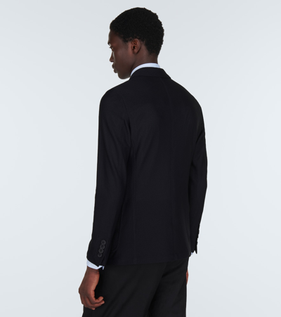 Giorgio Armani Blazer  Herringbone Single-breasted Jacket In Black