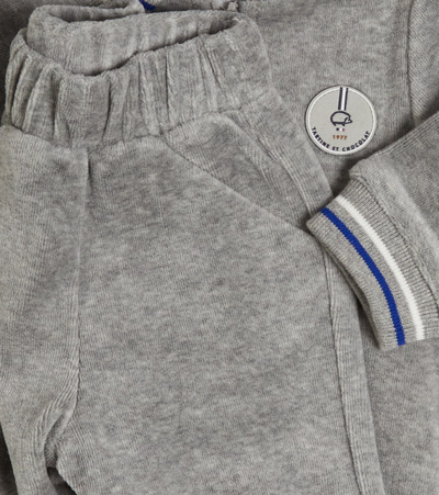 Shop Tartine Et Chocolat Baby Cotton-blend Tracksuit In Grey