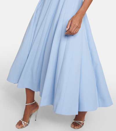 Shop Emilia Wickstead Georgie Wool Crêpe Midi Dress In Blue