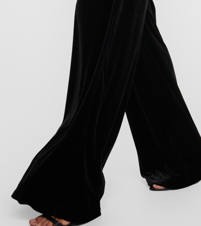 Shop Tom Ford Zip-detail Velour Straight Pants In Black