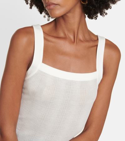 Shop Khaite Oylan Jersey Tank Top In White