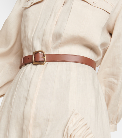 Shop Gabriela Hearst Simone Leather Belt In Brown