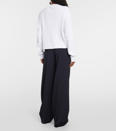 Prada Logo Cotton Sweater In White